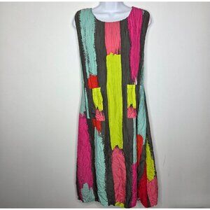 Alquema Womens Smash Dress Size 0 US 4 Paint Brush Sleeveless Pockets Abstract